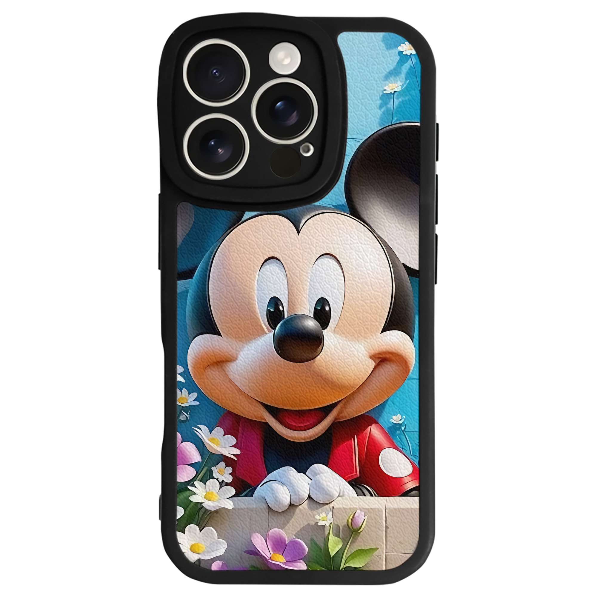 （画像用） ミッキーマウス Mickey Mouse 【iPhone 16シリーズ対応】シリコンスマホケース（レザー調） 材質：シリコン
